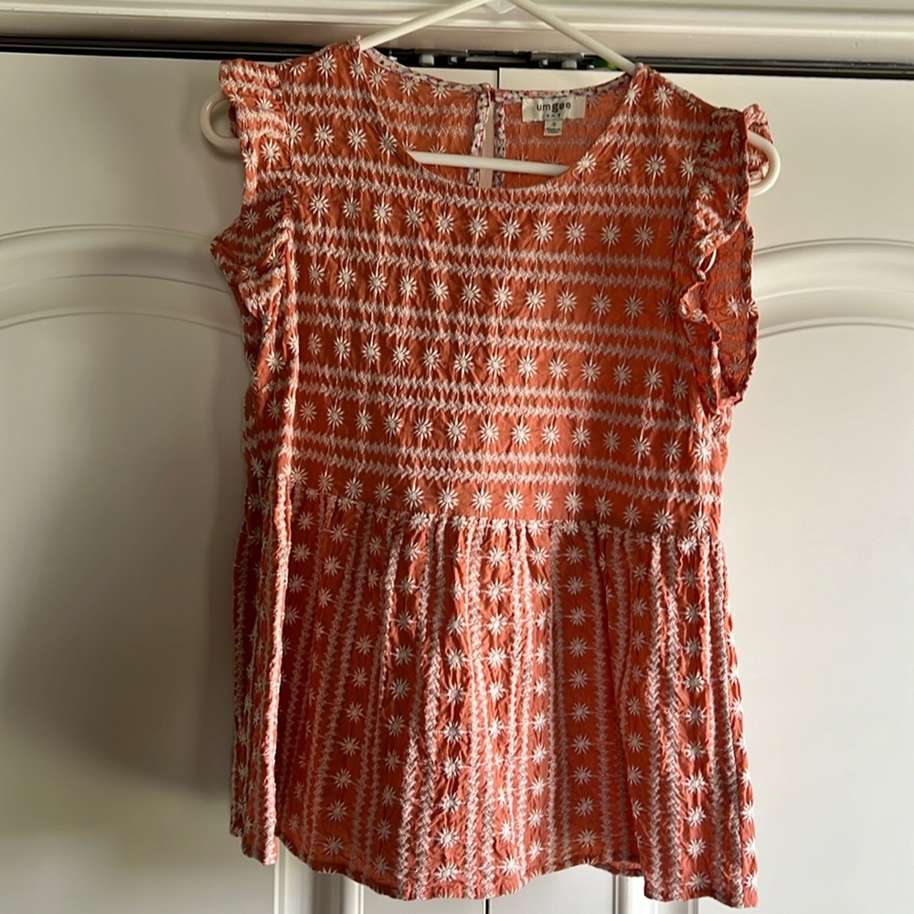 Umgee orange embroidered top